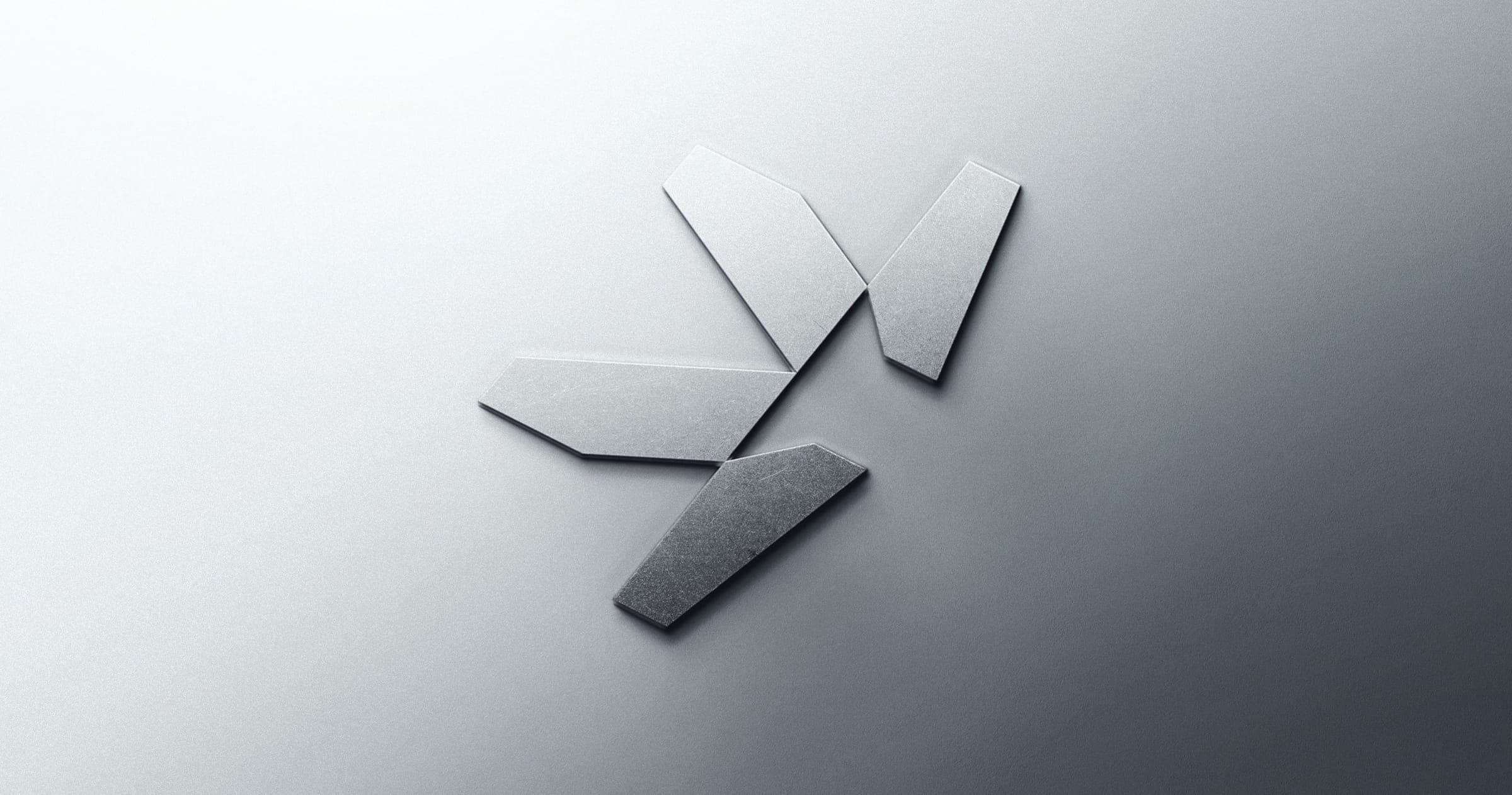 The symbol embossed on a white surface